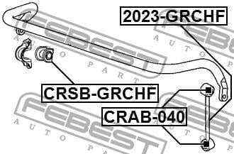 Втулка стабілізатора переднього Febest CRSB-GRCHF