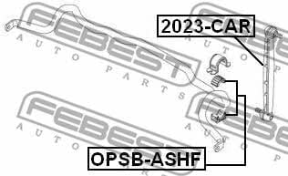 Втулка стабілізатора переднього, комплект Febest OPSB-ASHF