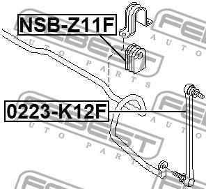 Втулка стабілізатора переднього Febest NSB-Z11F