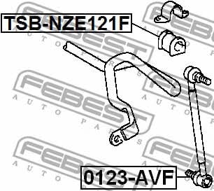 Втулка стабилизатора переднего Febest TSB-NZE121F