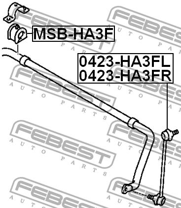 Втулка стабілізатора переднього Febest MSB-HA3F