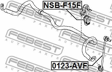Втулка стабилизатора переднего Febest NSB-F15F