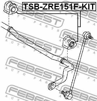 Втулка стабилизатора переднего, комплект Febest TSB-ZRE151F-KIT