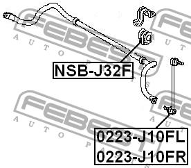Втулка стабілізатора переднього Febest NSB-J32F