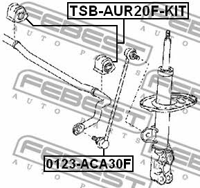 Втулка стабилизатора переднего, комплект Febest TSB-AUR20F-KIT