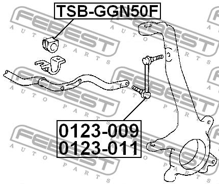 Втулка стабілізатора переднього Febest TSB-GGN50F