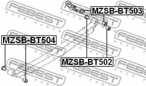 Сайлентблок ресори Febest MZSB-BT502