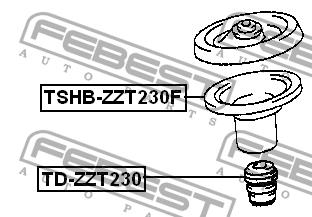 Пыльник амортизатора переднего Febest TSHB-ZZT230F