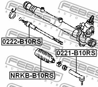 Пыльник рулевой рейки Febest NRKB-B10RS