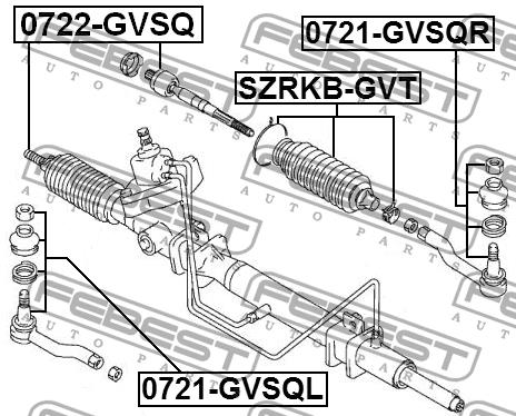Пыльник рулевой рейки Febest SZRKB-GVT
