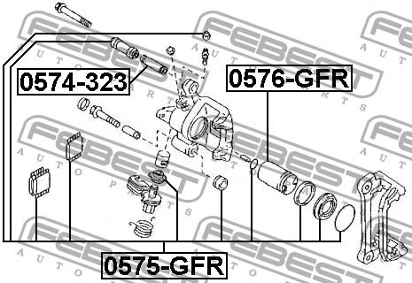 Ремкомплект гальмівного супорта Febest 0575-GFR
