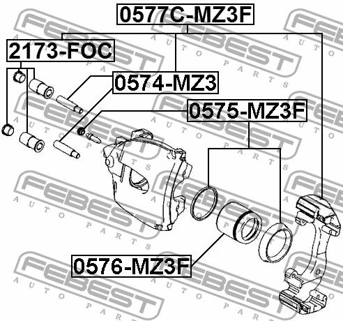 Ремкомплект суппорта Febest 0575-MZ3F