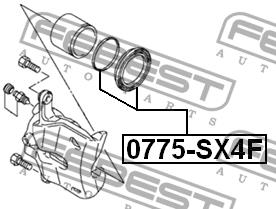 Ремкомплект гальмівного супорта Febest 0775-SX4F