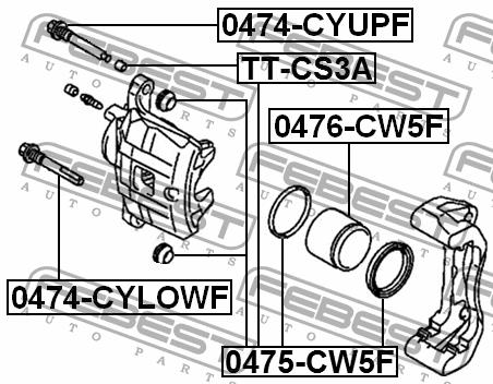 Ремкомплект гальмівного супорта Febest 0475-CW5F