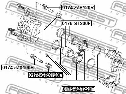 Ремкомплект суппорта Febest 0175-AZT220F