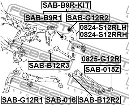 Рычаг подвески задний верхний левый Febest 0824-S12RLH