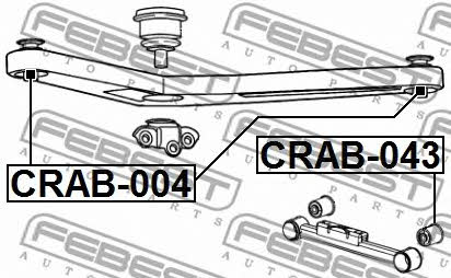 Сайлентблок заднего верхнего рычага Febest CRAB-004