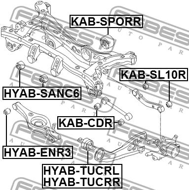 Сайлентблок заднего поперечного рычага Febest KAB-SL10R