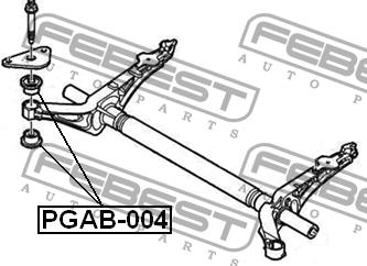 Сайлентблок задней балки Febest PGAB-004