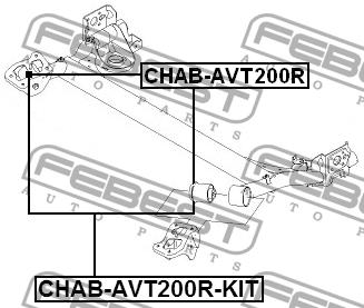 Сайлентблок задней балки комплект Febest CHAB-AVT200R-KIT