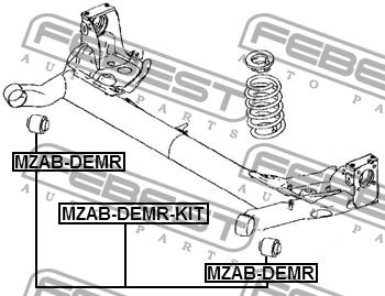 Сайлентблок задней балки Febest MZAB-DEMR-KIT