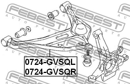 Рычаг подвески передний нижний правый Febest 0724-GVSQR