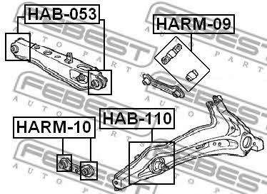 Сайлентблок заднего нижнего рычага Febest HAB-053