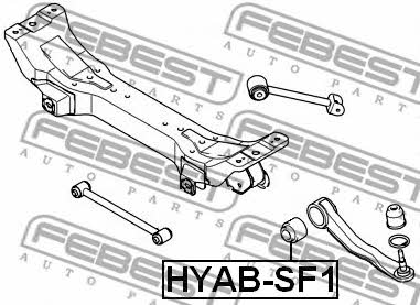 Сайлентблок задней поперечной тяги Febest HYAB-SF1