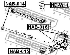 Сайлентблок заднего рычага Febest NAB-016