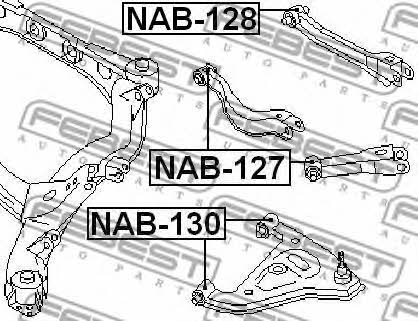 Сайлентблок заднего поперечного рычага Febest NAB-128