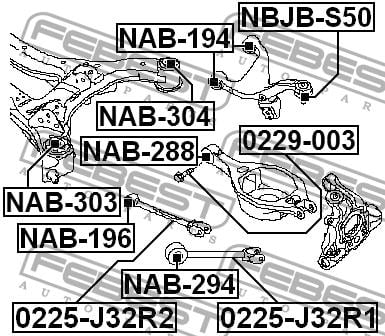 Febest Сайлентблок задней продольной тяги – цена 483 UAH