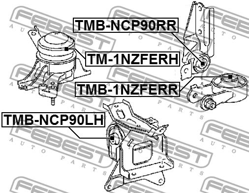 Подушка двигуна Febest TMB-1NZFERR