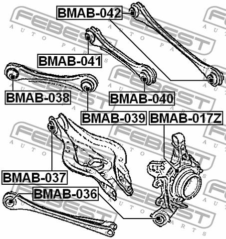 Сайлентблок задньої поперечної тяги Febest BMAB-039