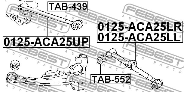 Сайлентблок задней поперечной тяги Febest TAB-552
