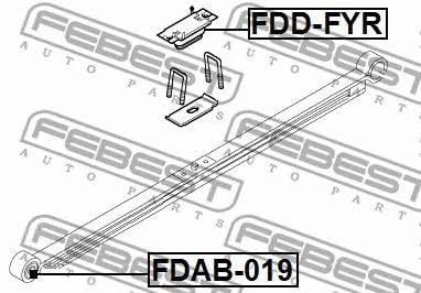 Сайлентблок рессоры задней Febest FDAB-019