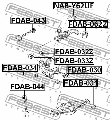 Сайлентблок задней цапфы Febest FDAB-030