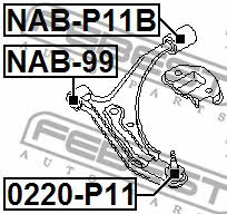 Сайлентблок переднего нижнего рычага, задний Febest NAB-P11B