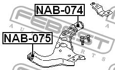 Сайлентблок переднего рычага задний Febest NAB-074