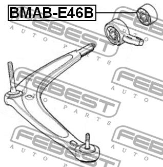 Сайлентблок переднього важеля задній Febest BMAB-E46B
