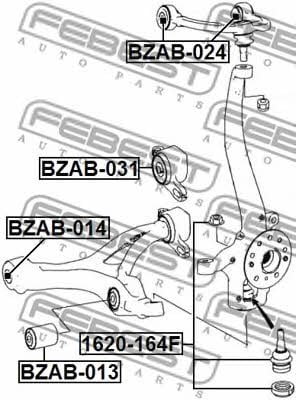 Сайлентблок переднего нижнего рычага Febest BZAB-031