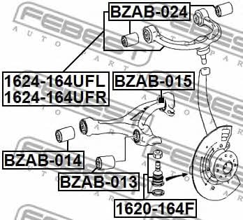 Сайлентблок переднего нижнего рычага Febest BZAB-015
