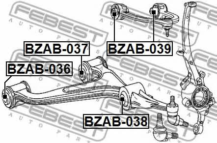 Сайлентблок переднего верхнего рычага Febest BZAB-039