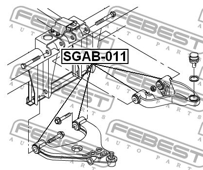 Сайлентблок переднего верхнего рычага Febest SGAB-011