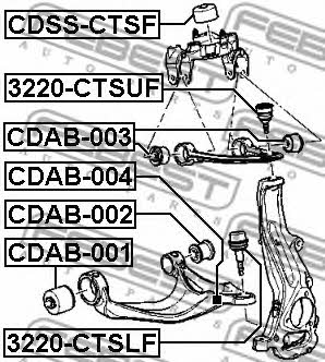 Сайлентблок переднего нижнего рычага Febest CDAB-004