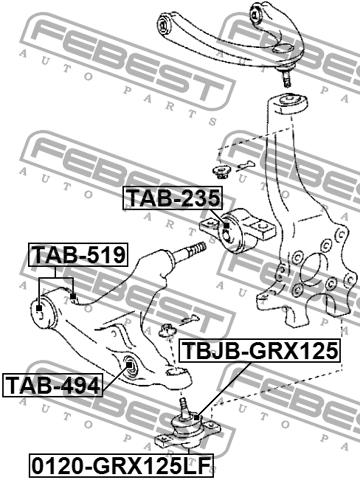 Сайлентблок переднего рычага подвески Febest TAB-494