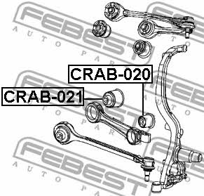 Сайлентблок переднего поперечного рычага Febest CRAB-020