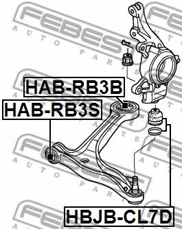 Сайлентблок переднего рычага передний Febest HAB-RB3S