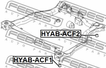Сайлентблок балки Febest HYAB-ACF1