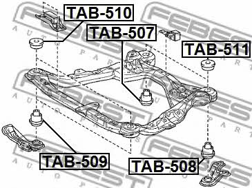 Сайлентблок балки Febest TAB-508