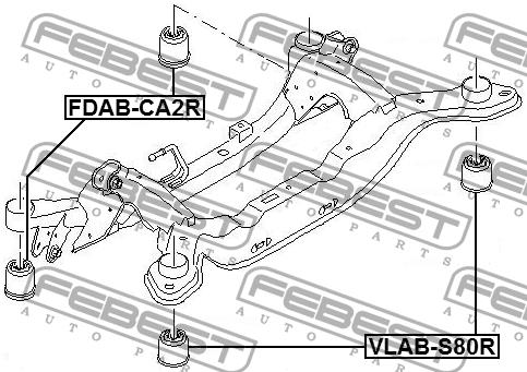Сайлентблок задней балки Febest FDAB-CA2R